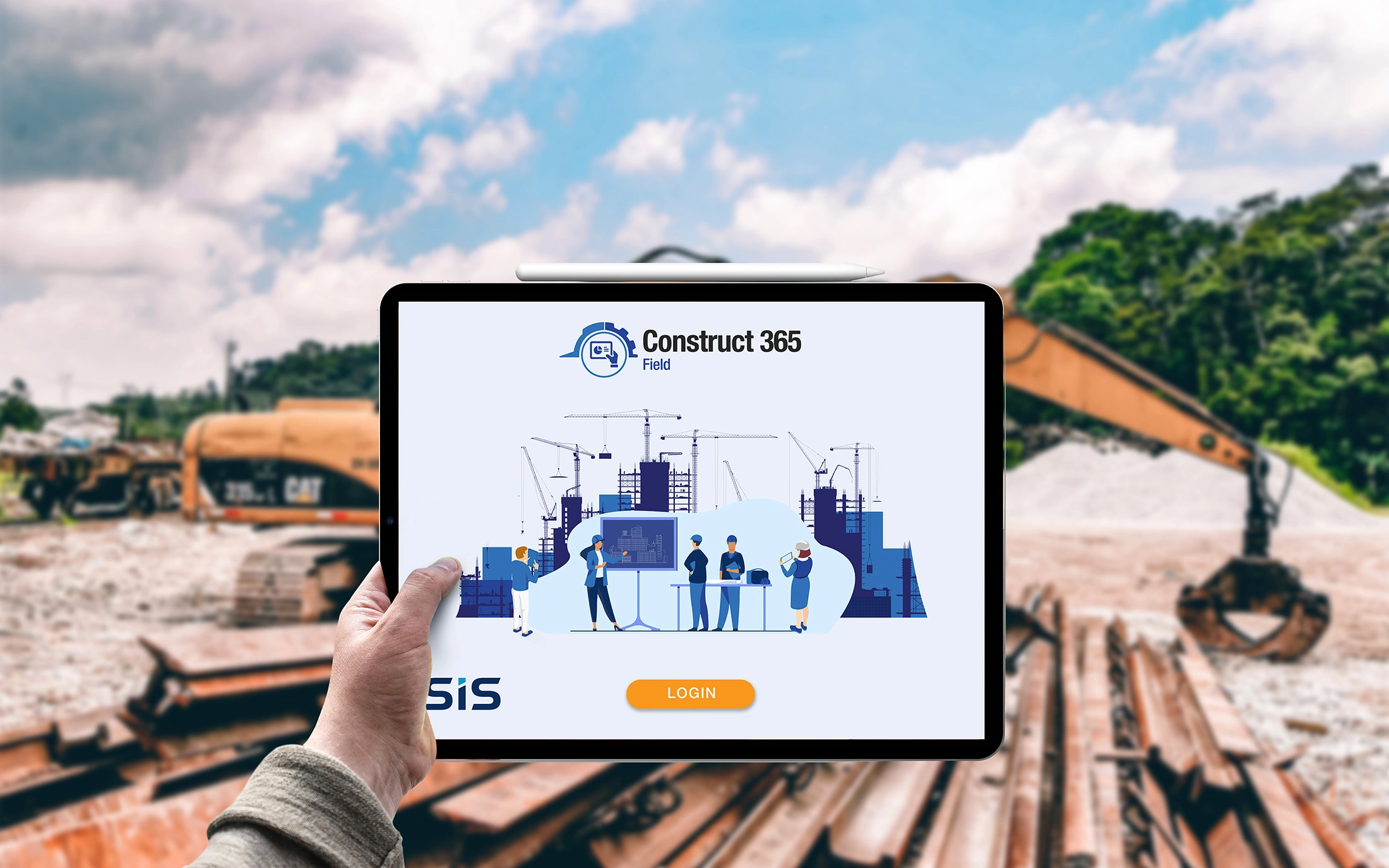 an image of an ipad on a construction site
