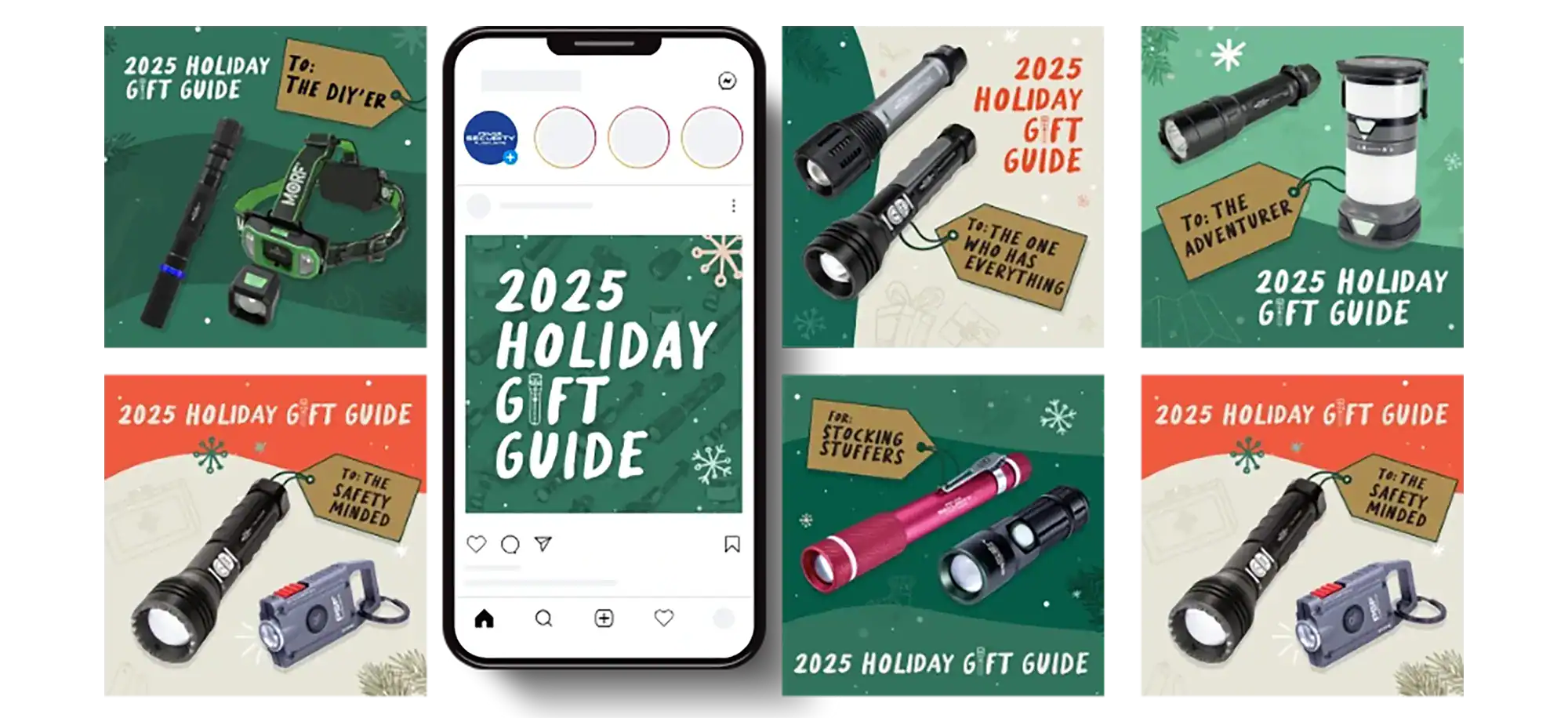 image of holiday banners for police security flashlights