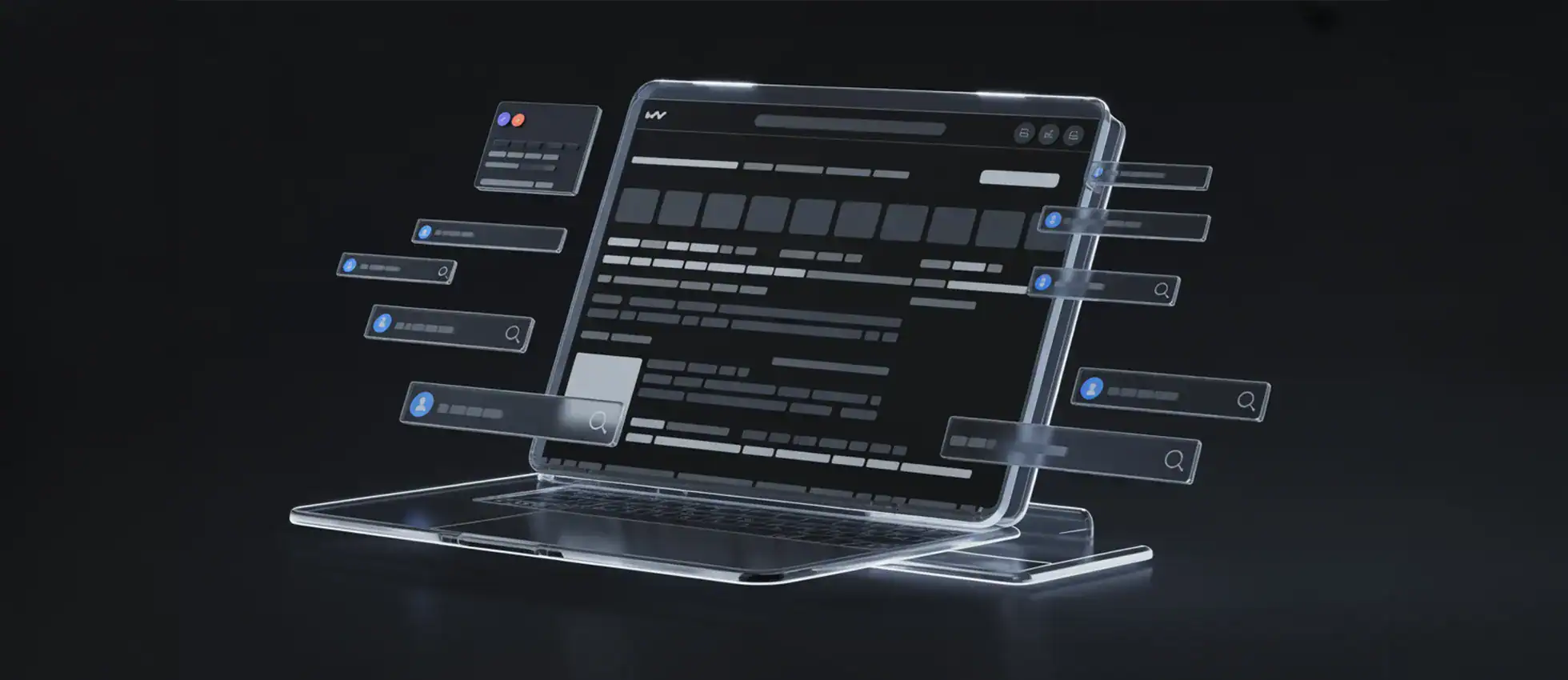 image of a tech looking laptop on black background